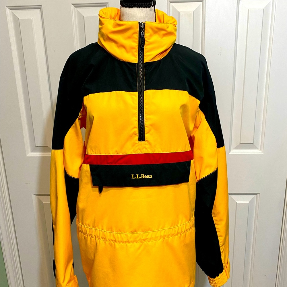 New condition LLBean Anorak pullover 1/4zip 90s with lots adjustments  M